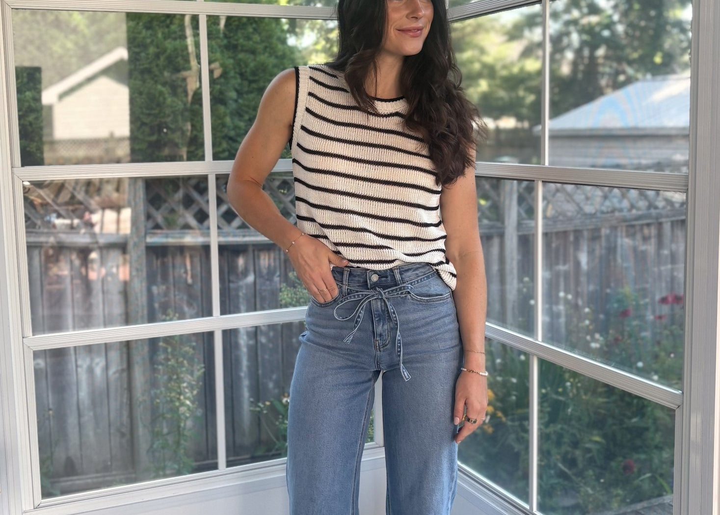 Olive High Waisted Wide Leg Jeans with Removable Denim Belt - Love and Lee Apparel