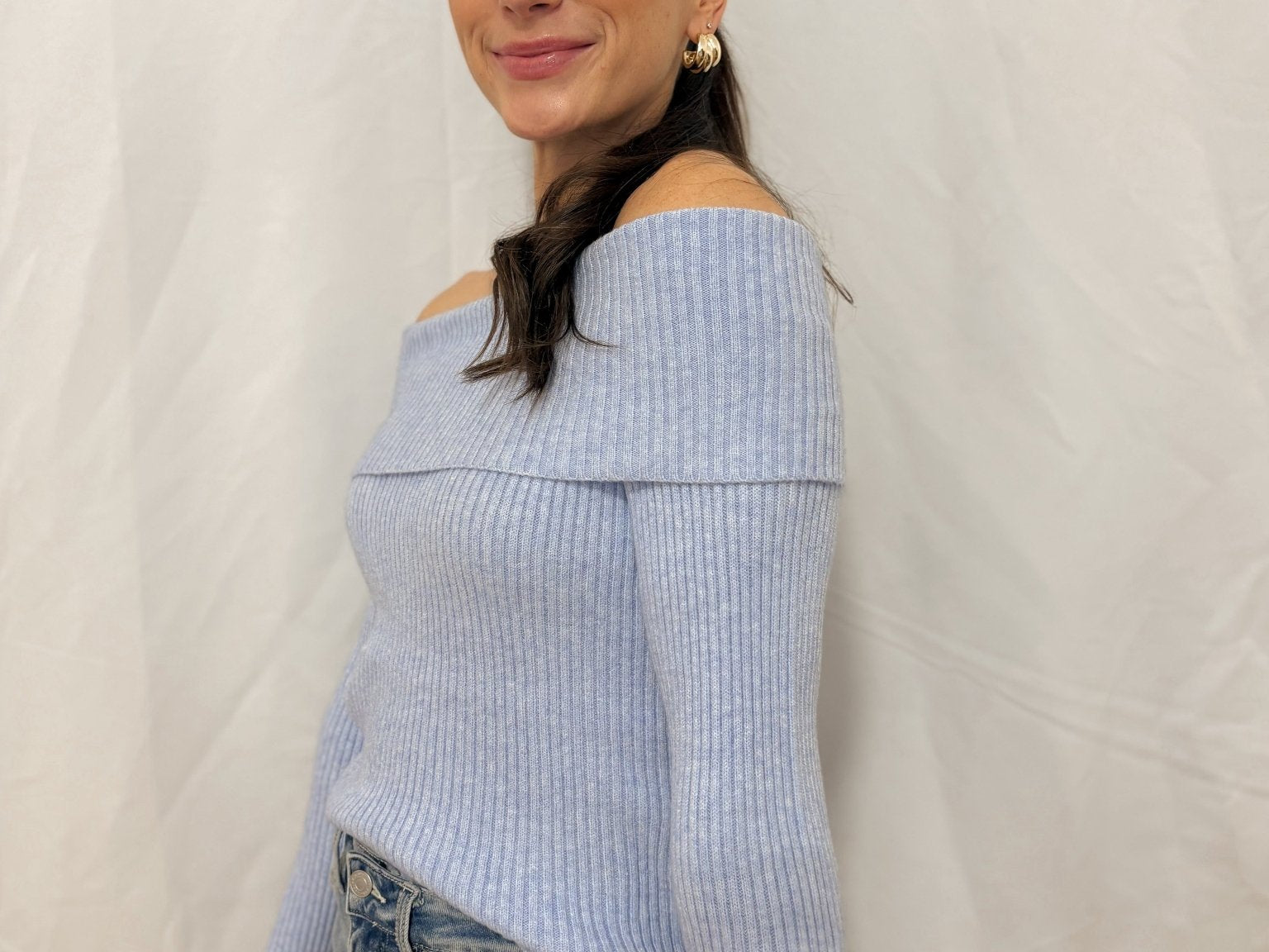 The Katia Long Sleeve Off - Shoulder Knit Sweater - 2 colours available - Love and Lee Apparel