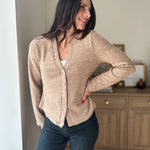 The Heritage Estate Ribbed V-Neck Cardigan in Mocha - Love and Lee Apparel