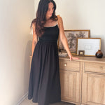 The Chanel Contrast Tie Spaghetti Strap Mix Media Midi Dress - Love and Lee Apparel