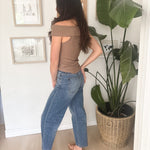 Katie High Waisted Medium Wash Barrel Jeans - Love and Lee Apparel