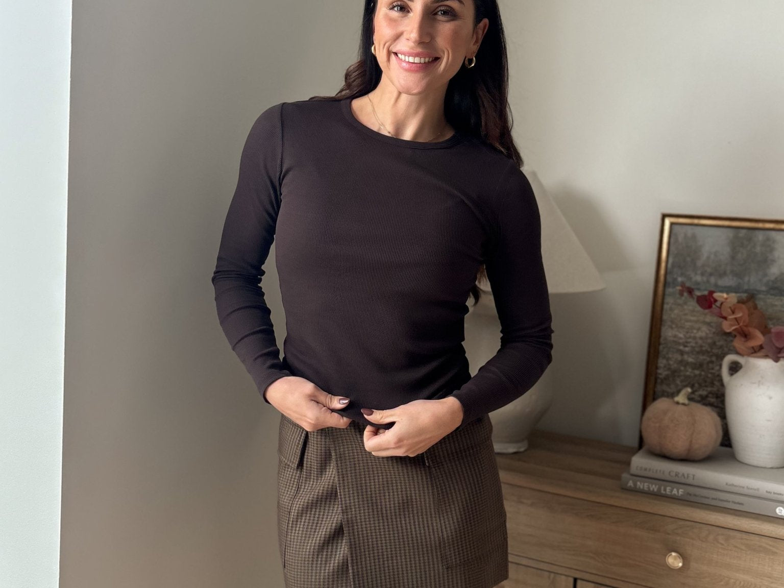 The 'Hickory & Clove' Houndstooth Belted Mini Skirt - Love and Lee Apparel