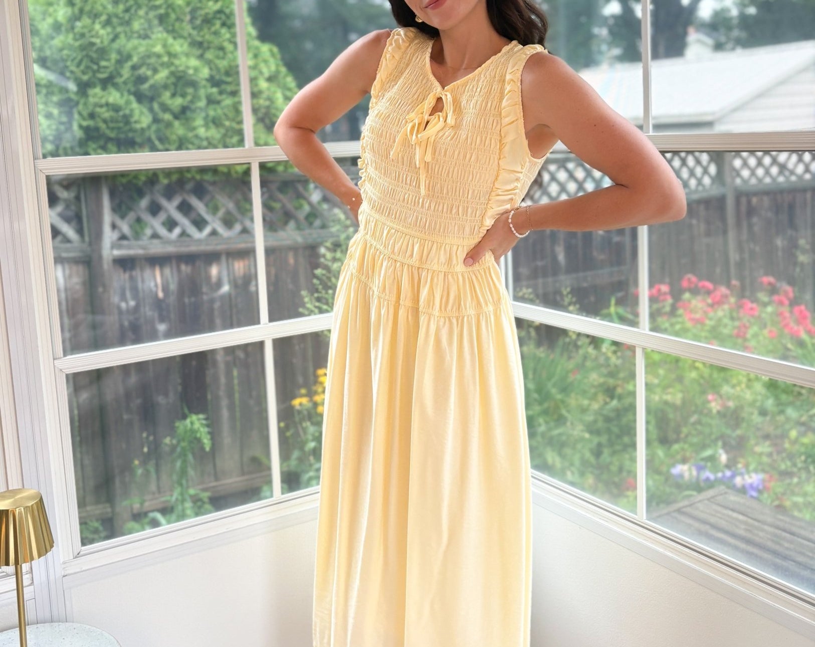 Aphrodite Smocked Sleeveless Midi Dress - Love and Lee Apparel