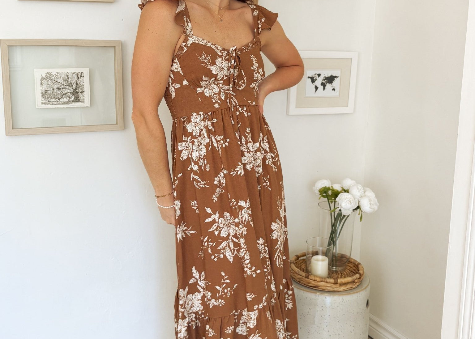 Liah Cap Sleeve Corset Midi Dress - Love and Lee Apparel