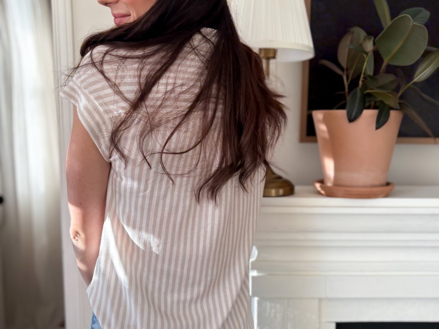 The Tayla Stripe Collared Short Sleeve Button Down Top - Love and Lee Apparel