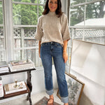 'The Oxford' High Rise Cuffed Ankle Straight Jeans - Love and Lee Apparel
