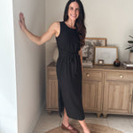 The Peyton Sleeveless Tie Detail Linen Effect Woven Midi Dress - Love and Lee Apparel
