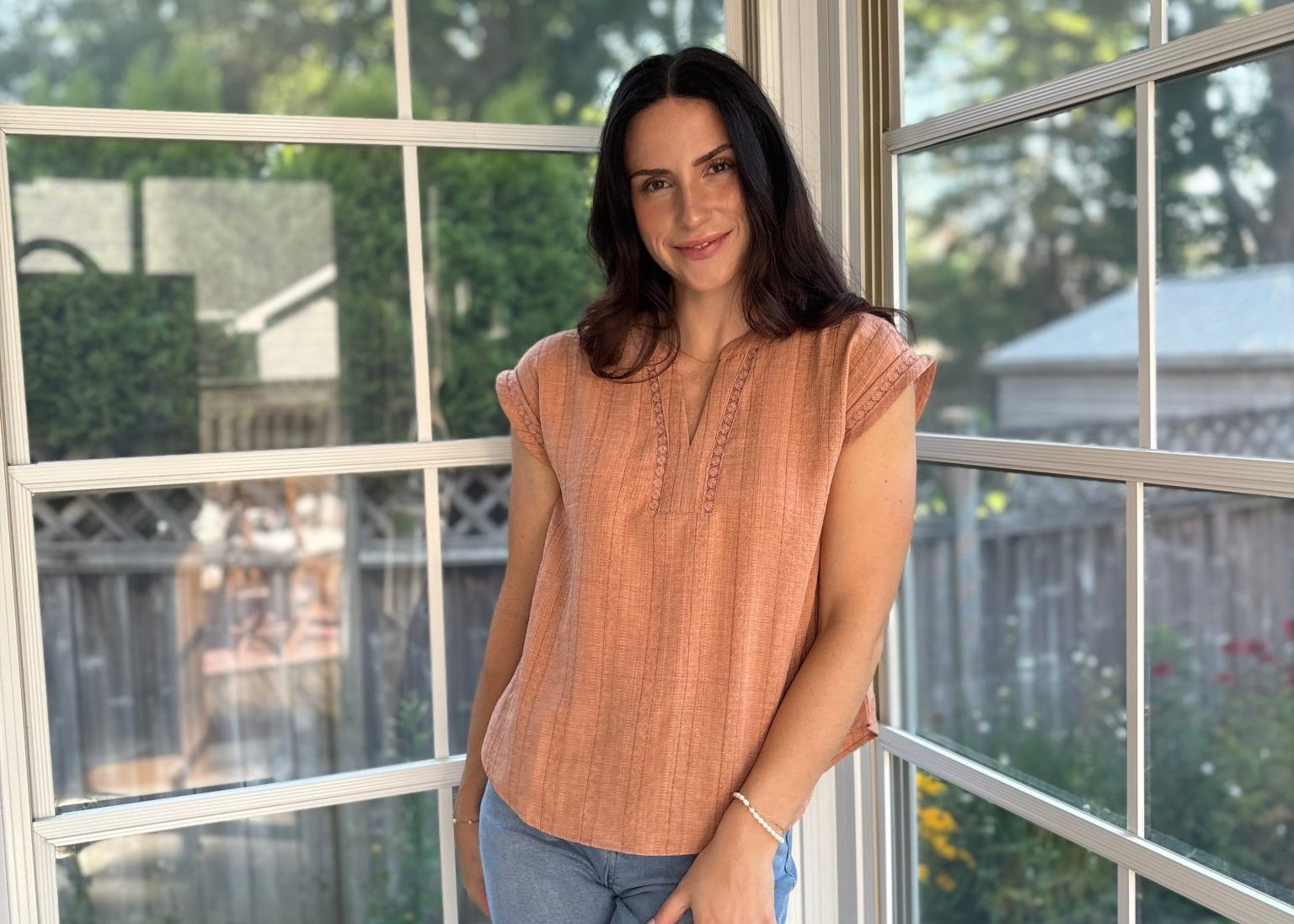 Willow Textured Woven Short Sleeve Blouse - Love and Lee Apparel