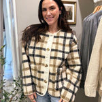 The Sabrina Plaid Button Down Teddy Jacket - Love and Lee Apparel