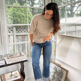 'The Oxford' High Rise Cuffed Ankle Straight Jeans - Love and Lee Apparel