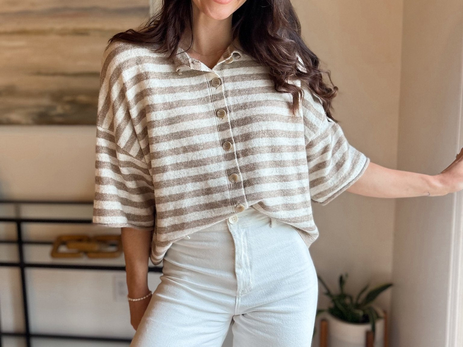 River Short Sleeve Button Down Cardigan - Love and Lee Apparel