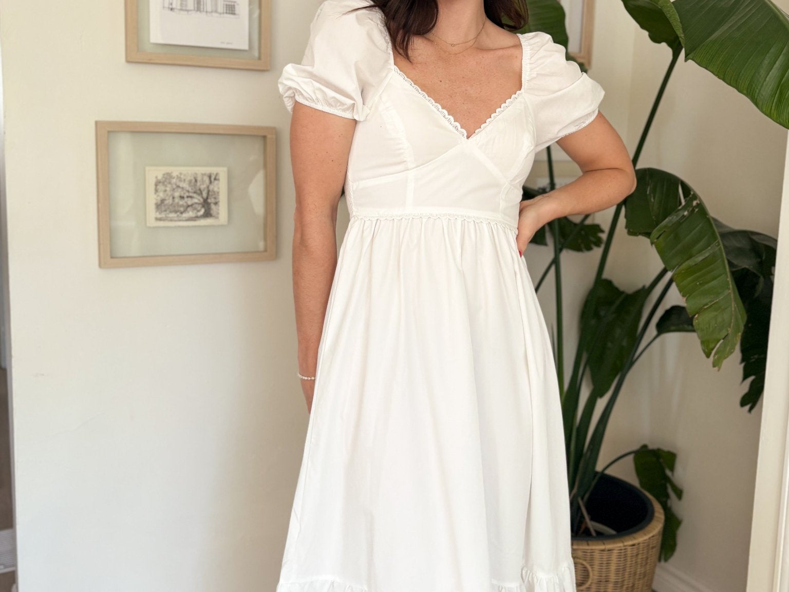 Ariel Eyelet Hem Midi Dress - Love and Lee Apparel