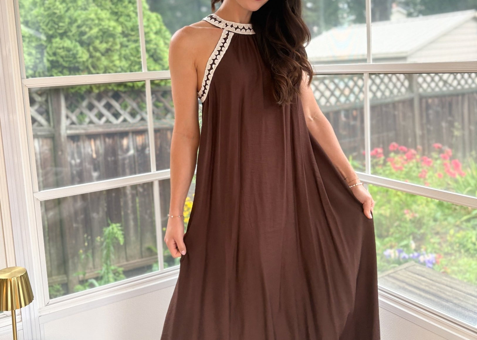 Leah Halter Neck Maxi Dress - Love and Lee Apparel