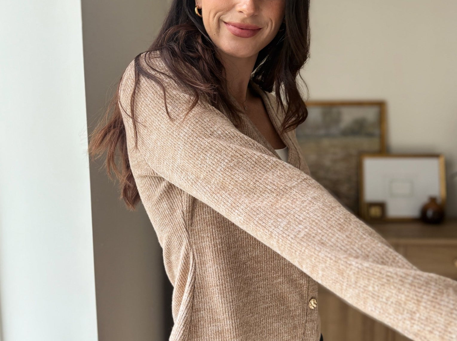The Heritage Estate Ribbed V-Neck Cardigan in Mocha - Love and Lee Apparel