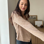The Heritage Estate Ribbed V-Neck Cardigan in Mocha - Love and Lee Apparel