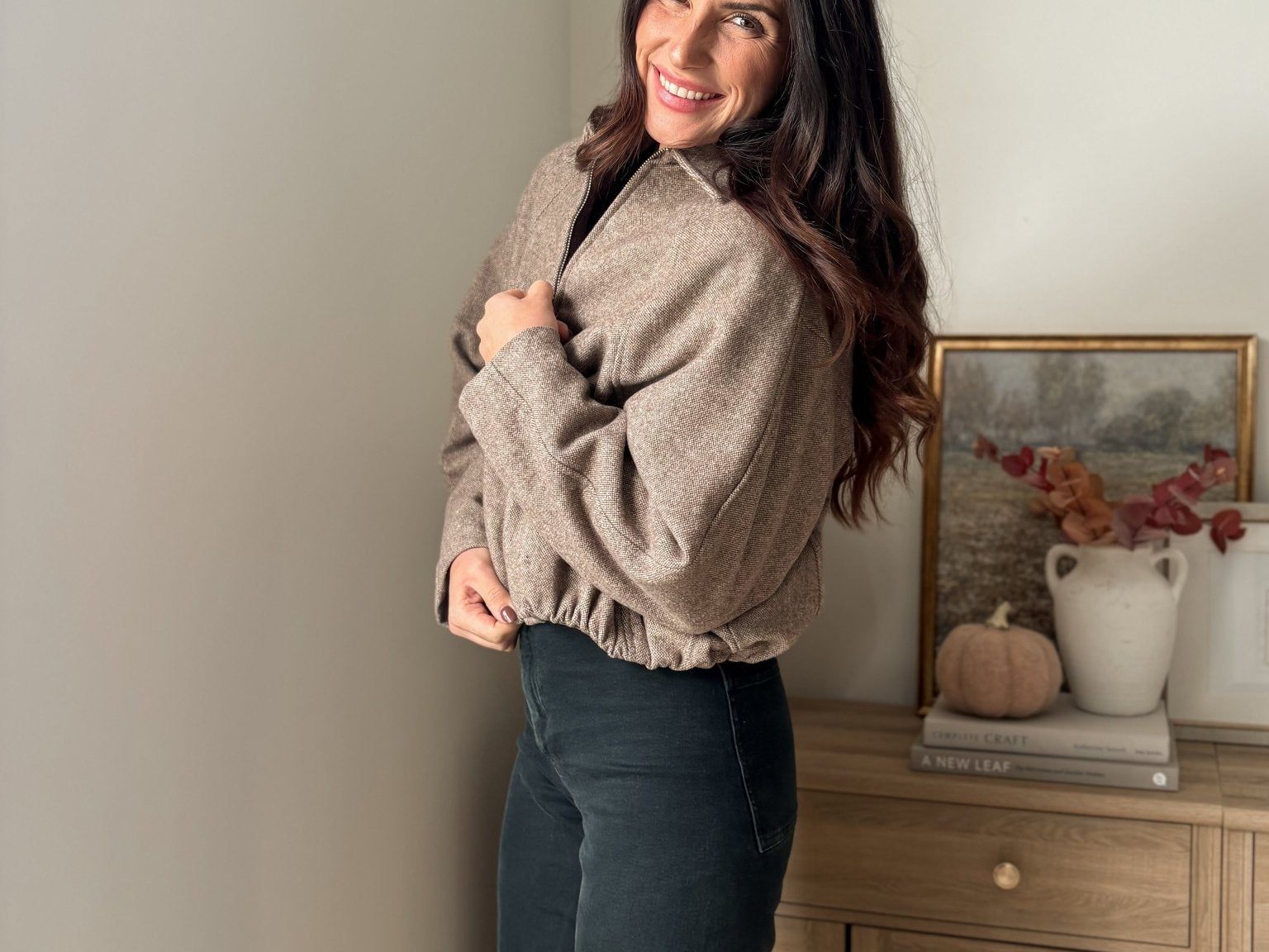 The 'Long Weekend' Raglan Zip-Up Cropped Balloon Hem Jacket - Love and Lee Apparel