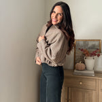 The 'Long Weekend' Raglan Zip-Up Cropped Balloon Hem Jacket - Love and Lee Apparel