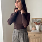 The 'Gathered' Long Sleeve Rolled Neck Top - Love and Lee Apparel