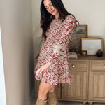 The Early Harvest Lace Trim Smocking Printed Mini Dress - Love and Lee Apparel