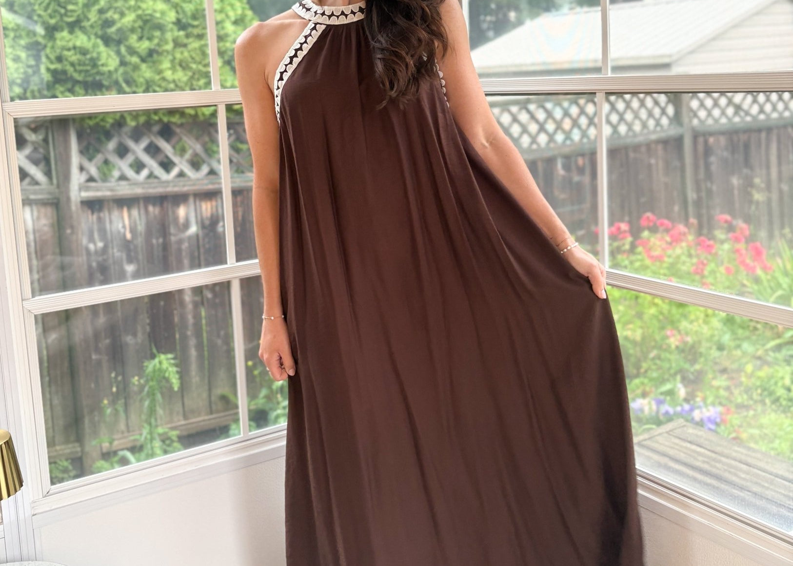 Leah Halter Neck Maxi Dress - Love and Lee Apparel