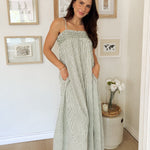 The Isabella White And Green Maxi Dress - Love and Lee Apparel
