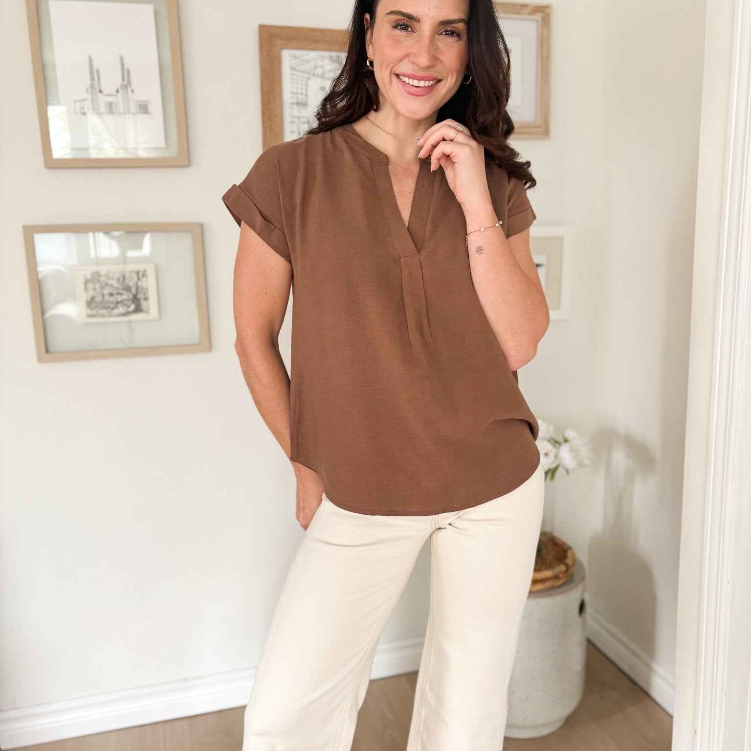 Frankie Short Sleeve Blouse - Love and Lee Apparel