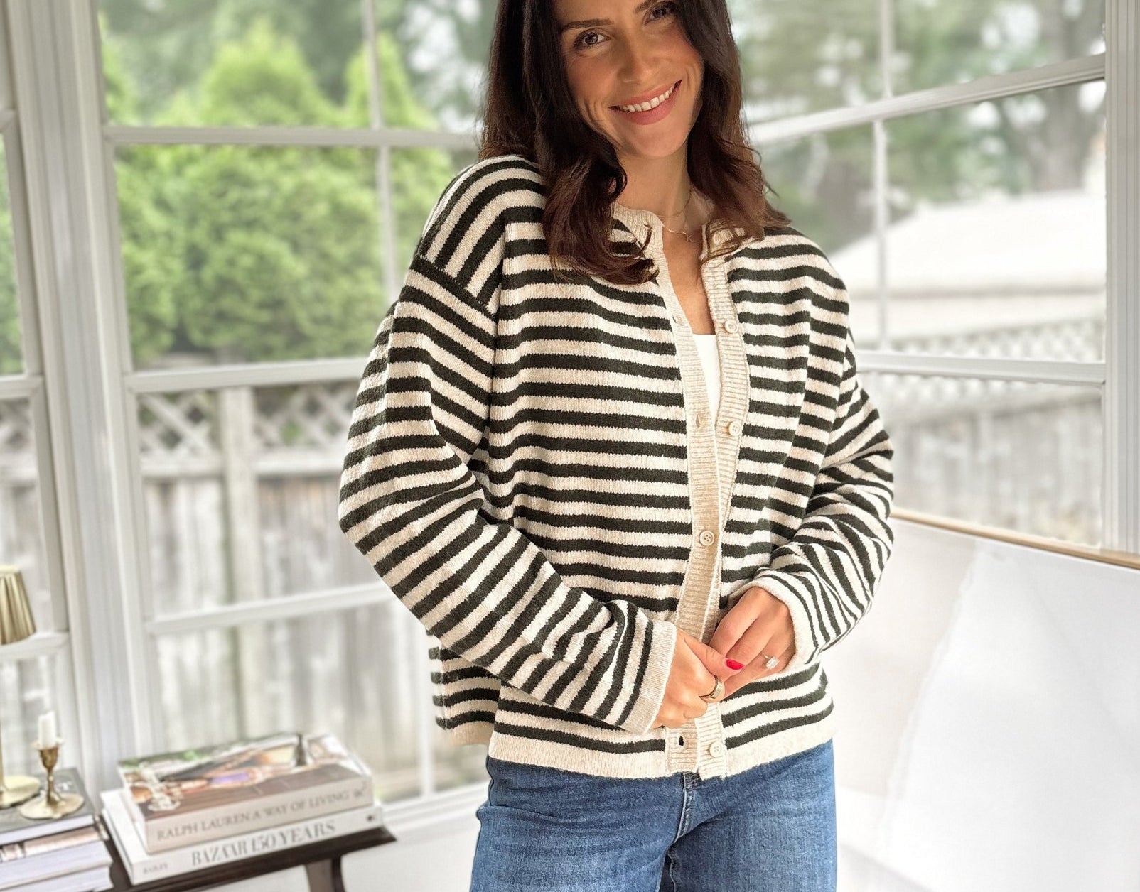 'Row Club' Striped Cardigan - Love and Lee Apparel