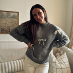 The Naomie Bow Detail Crew Neck Long Sleeve Pullover Sweater - Love and Lee Apparel