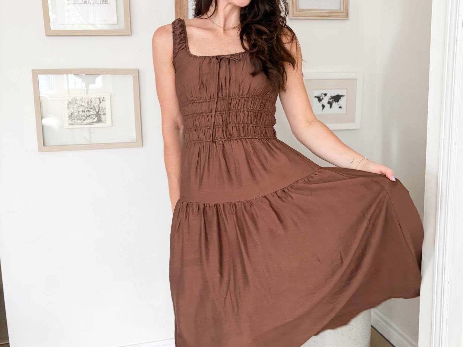 Wilder Elastic Waist Midi Dress - Love and Lee Apparel