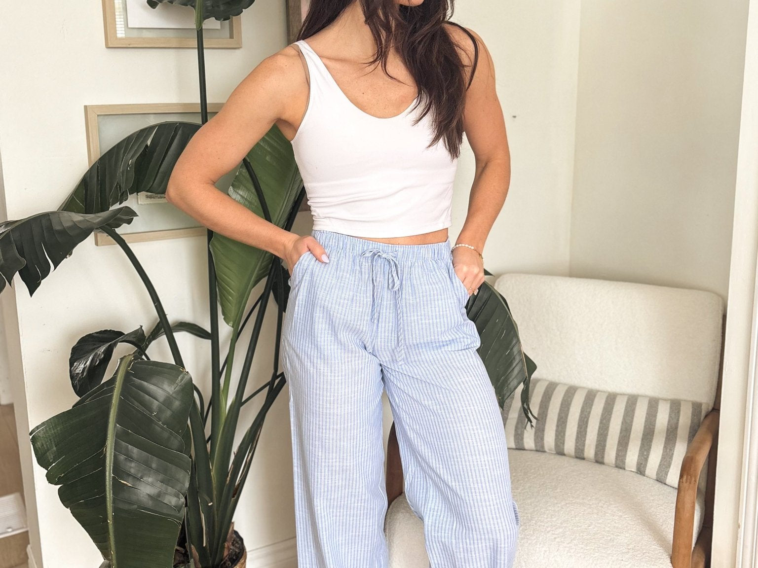 Veronica Gauze Pants in Blue - Love and Lee Apparel