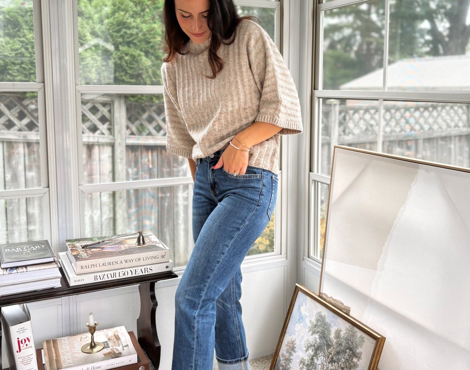 'The Oxford' High Rise Cuffed Ankle Straight Jeans - Love and Lee Apparel