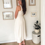 The Avery Spaghetti Strap Front Tie Shirred Waist Midi Dress - Love and Lee Apparel