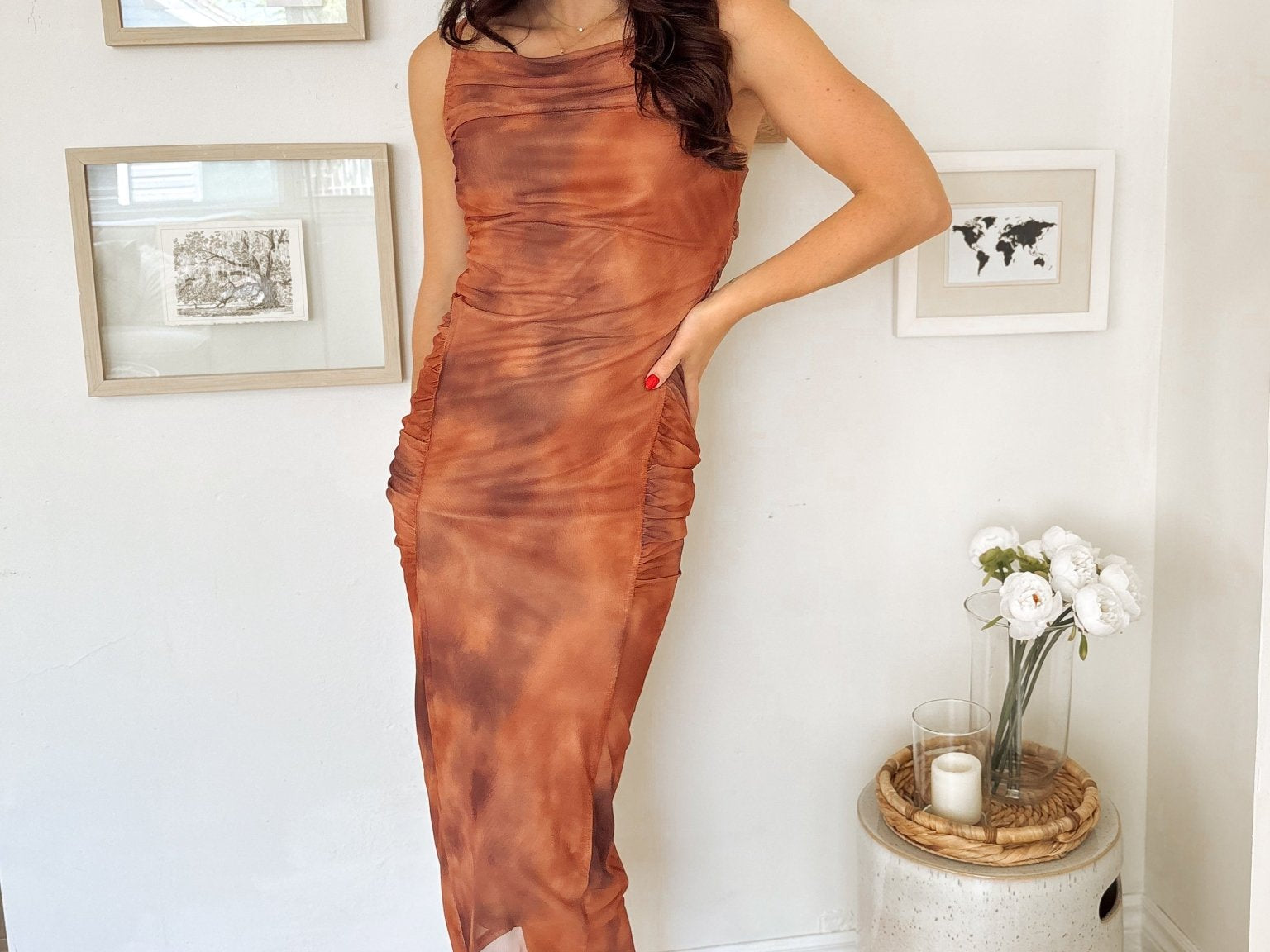 Sunset Mesh Midi Dress - Love and Lee Apparel