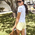 The Jordyn Ribbed Knit Shorts in Yellow - Love and Lee Apparel
