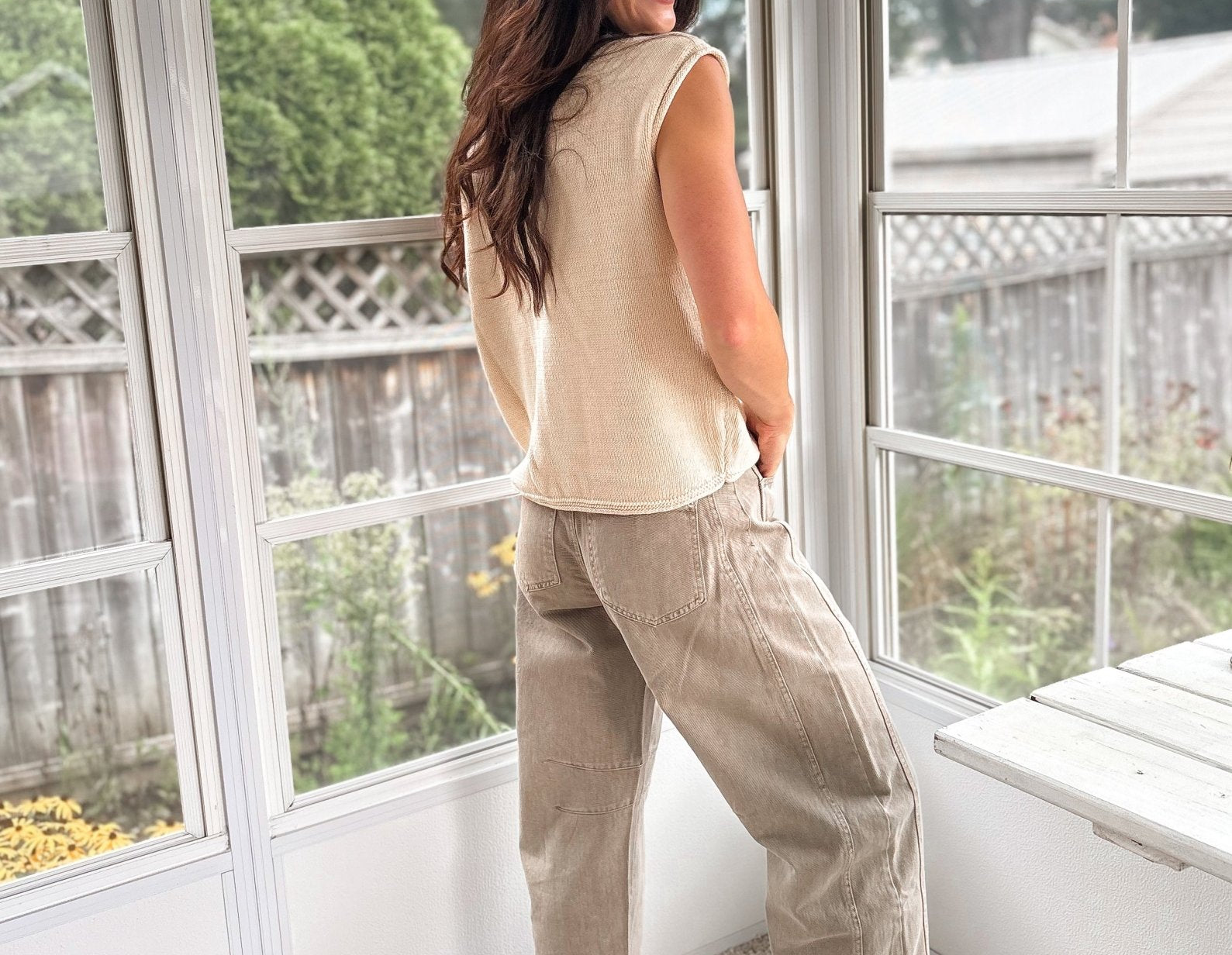 The Calla Pocket Detail Drop Shoulder Short Sleeve Sweater - Love and Lee Apparel