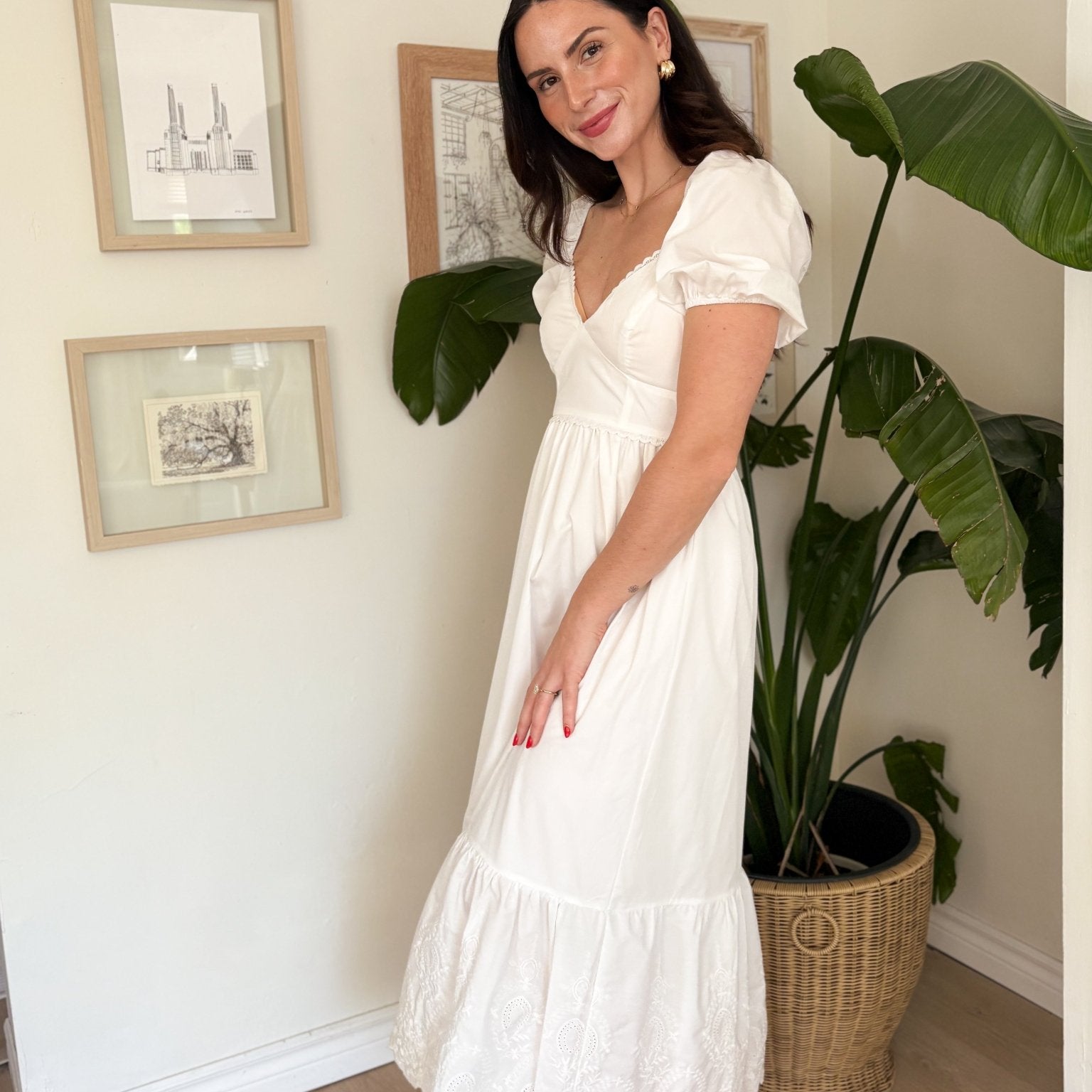 Ariel Eyelet Hem Midi Dress - Love and Lee Apparel