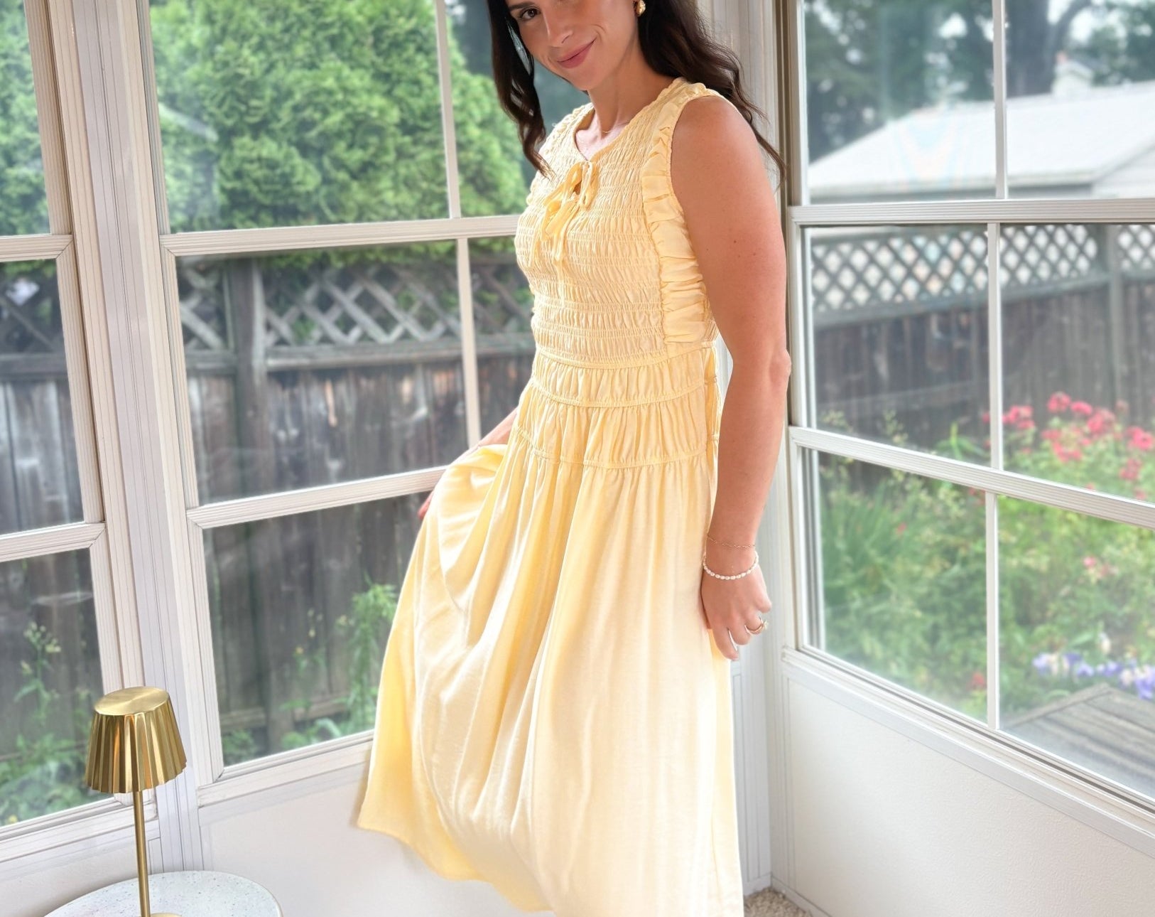 Aphrodite Smocked Sleeveless Midi Dress - Love and Lee Apparel