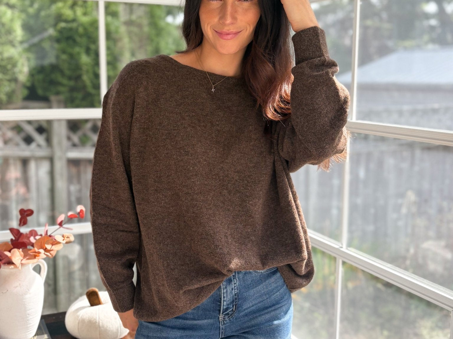 Amber Skies Boat Neck Oversized Knit Pullover Sweater - Love and Lee Apparel