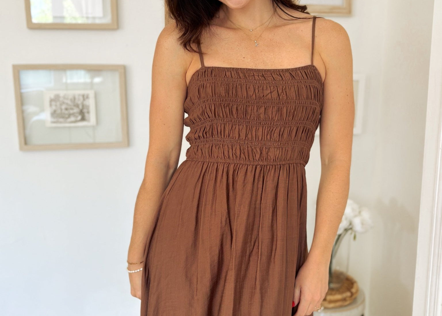 The Hudson Brown Midi Dress - Love and Lee Apparel