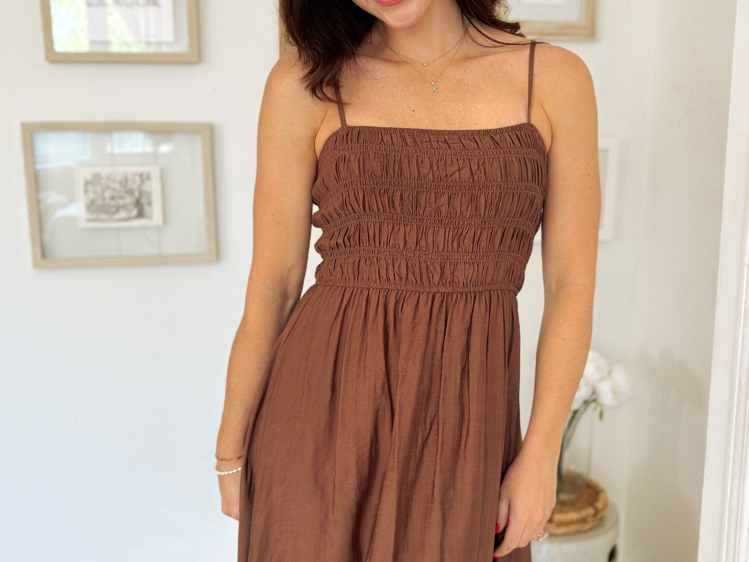 The Hudson Brown Midi Dress - Love and Lee Apparel