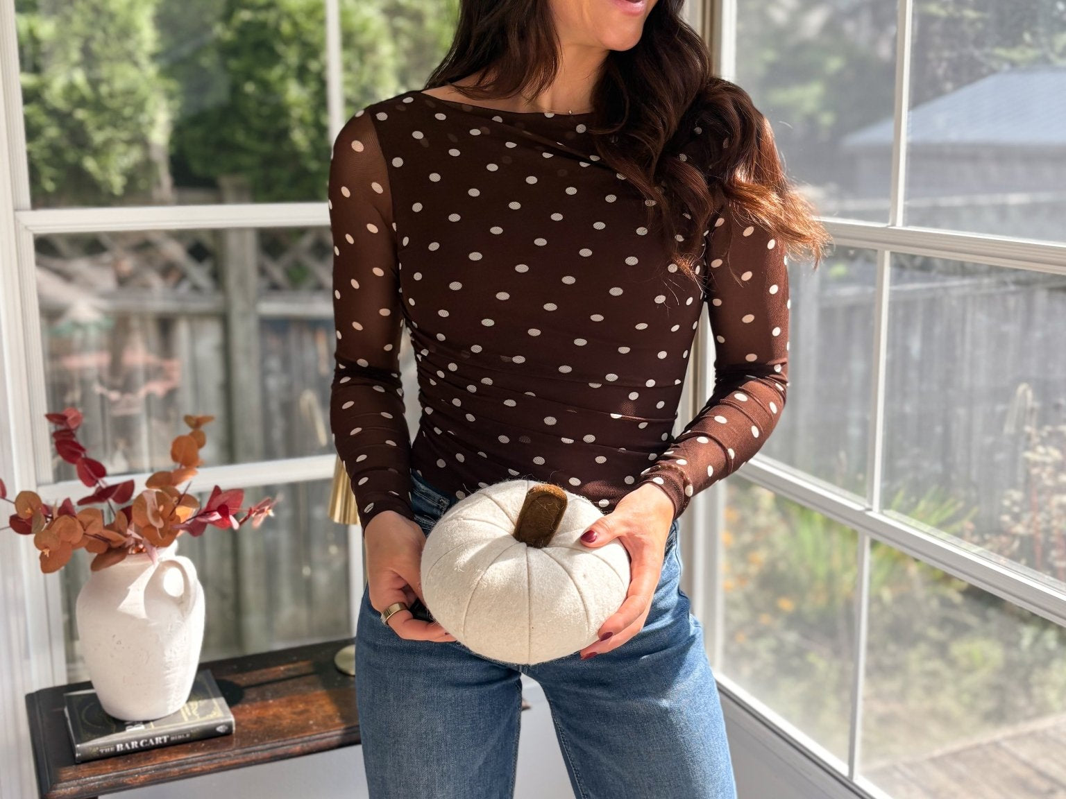 Autumn Social Sheer Mesh Long Sleeve Top - Love and Lee Apparel