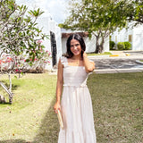 The Macy Stripe Smocked Ruffle Trim Midi Dress - Love and Lee Apparel