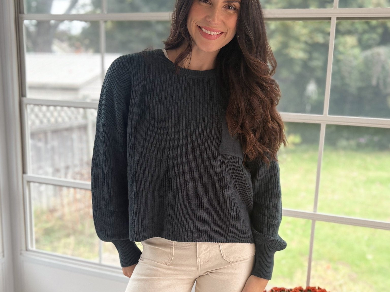 The Autumn Evergreen Raw Edge Cropped Knit Sweater - Love and Lee Apparel
