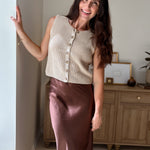The Deedee Round Neck Sleeveless Knit Button Down Cardigan - Love and Lee Apparel