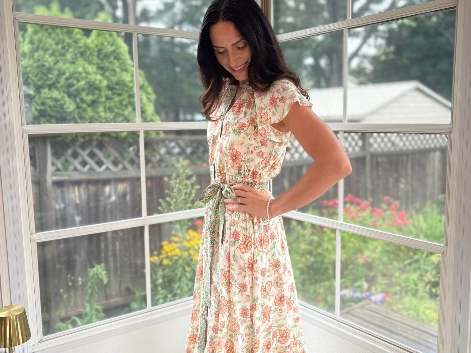 Hera Short Sleeve Belted Midi Dress - Love and Lee Apparel