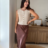 The Deedee Round Neck Sleeveless Knit Button Down Cardigan - Love and Lee Apparel