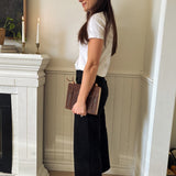 The Janessa High Rise Raw Hem Cropped Wide Leg Jeans in Black - Love and Lee Apparel