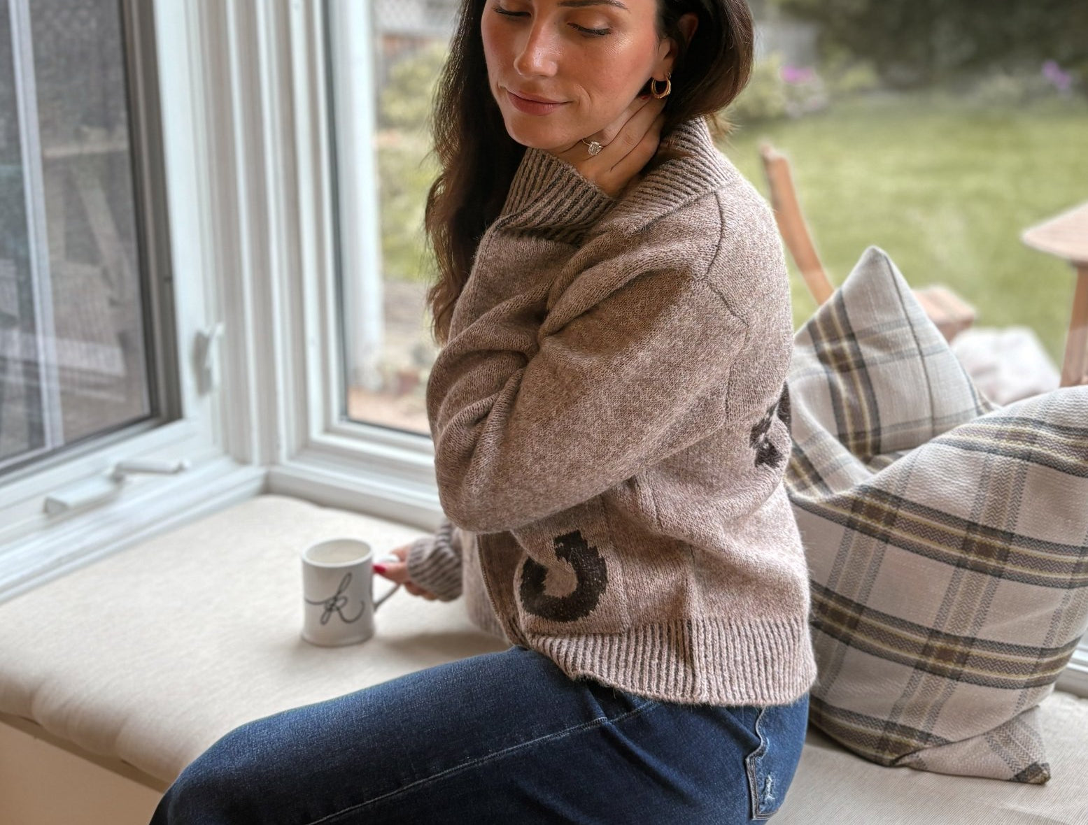 The Cotswold Jacquard Collared Zip-Up Knit Cardigan - Love and Lee Apparel