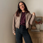 The 'Long Weekend' Raglan Zip-Up Cropped Balloon Hem Jacket - Love and Lee Apparel