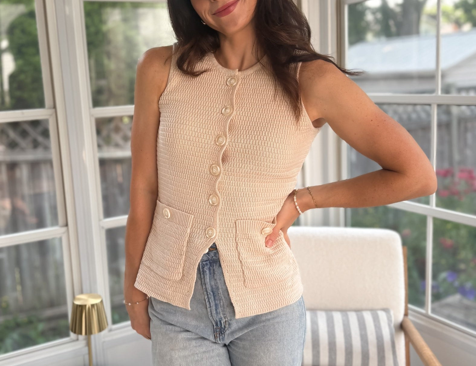 Anna Woven Long-Line Vest - Love and Lee Apparel